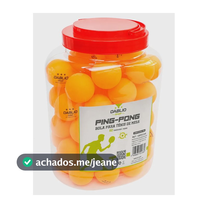 Pote com 60 Bolinhas Profissionais de Ping Pong 3 Estrelas 40mm Laranja em ABS para Tênis de Mesa
