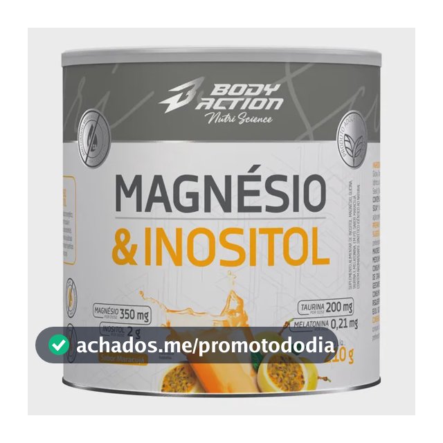 Mineral/Vitamina Bodyaction Nutri Science Magnésio E Inositol Taurina Melatonina 210g em pó sabor Maracujá x 210g