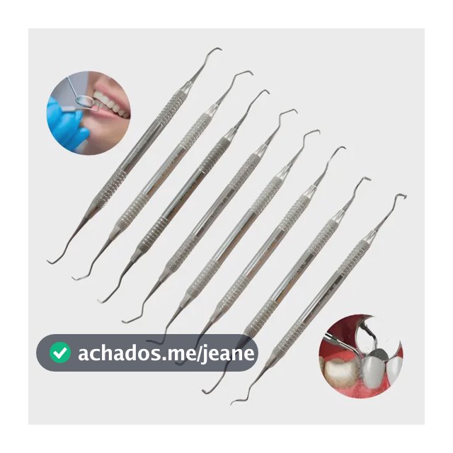Kit 8 Curetas Gracey Periodontia - Kit Completo Gracey