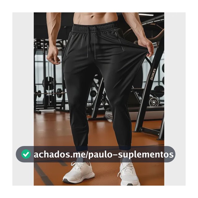 Calça Masculina Tactel Jogger Esportiva Academia Slim Treino Preto Tactel G 40/44
