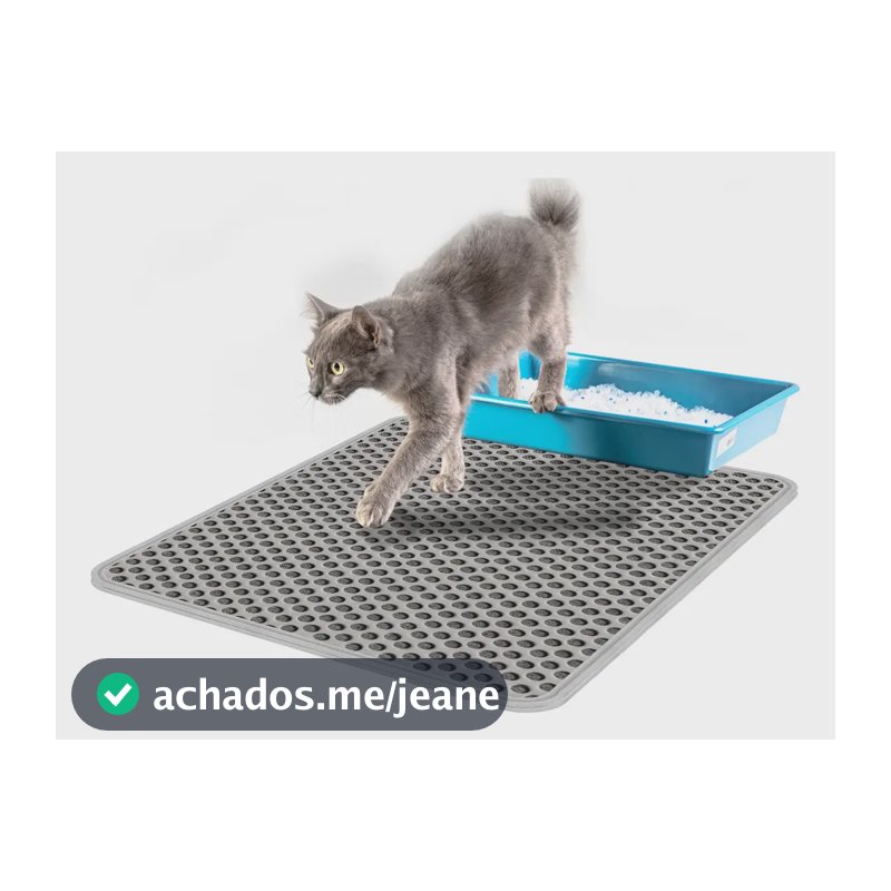 Tapete Higiênico G Coletor De Areia Para Gato 56x68cm Cinza