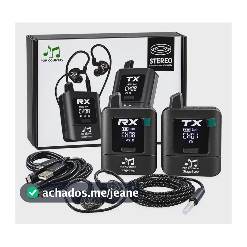 Transmissor E Receptor Profissional Monitor Audio Com Fone