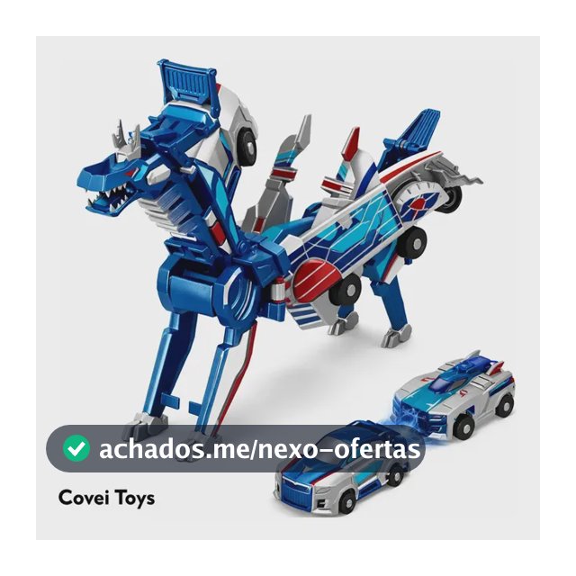 Brinquedo Infantil Carrinho 2 Em 1 Transforma Em Dragão Azul Covei Toys