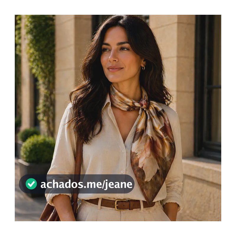 Lenço 90x90 Cetim Echarpe Estampas Chic Elegante Estampa 15