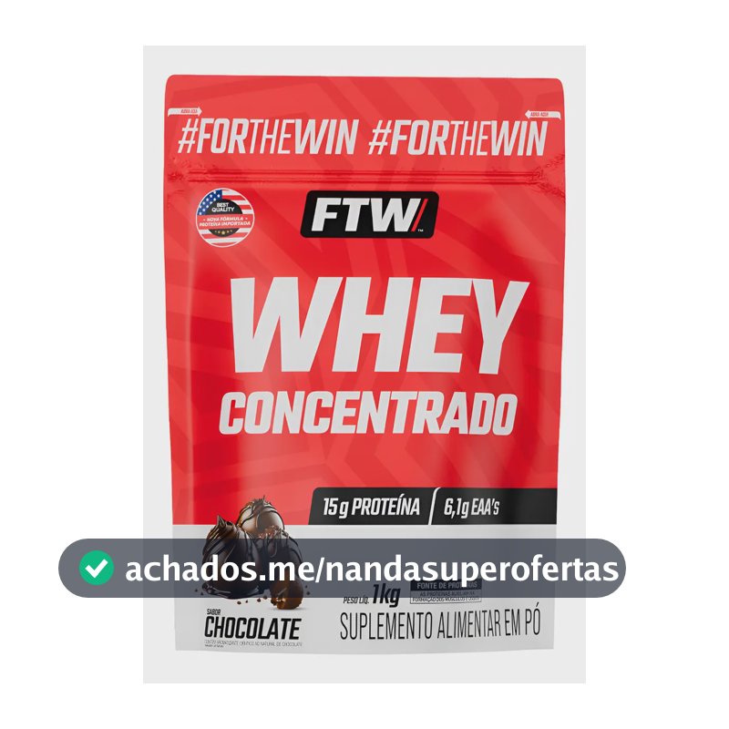 Whey Protein Concentrado 1kg Sabor Chocolate - Ftw