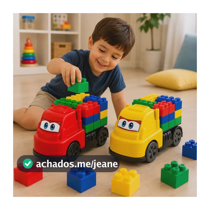 Blocos De Montar Carrinho Didático 2 Em 1 Infantil Educativo