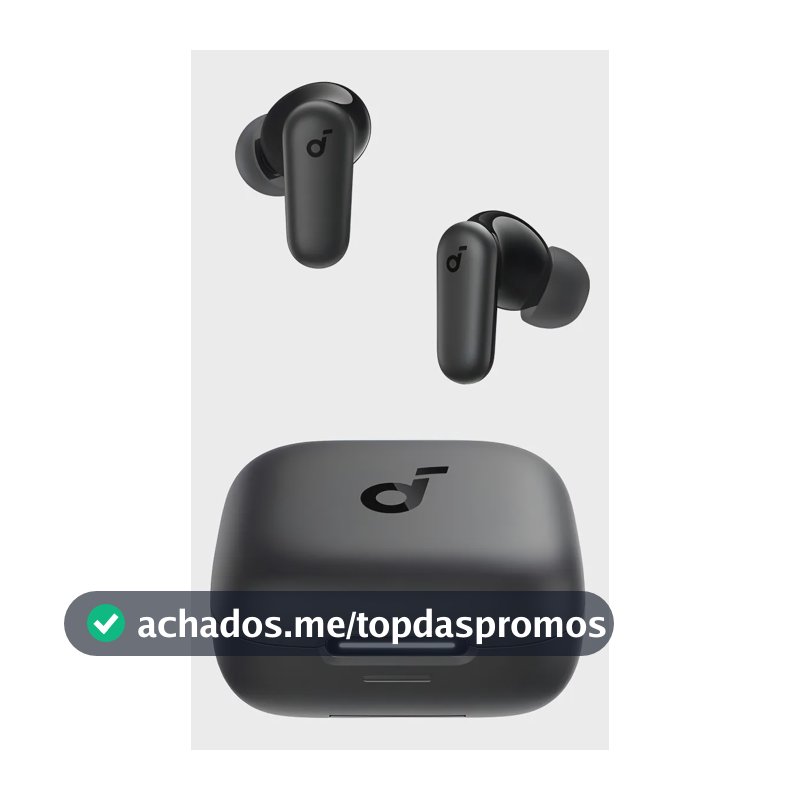 Fone de Ouvido Bluetooth 5.4 soundcore P30i da Anker, Cancelamento de Ruído Adaptativo, Graves Poderosos, 45H de Reprodução, Estojo 2-em-1 com Suporte para Celular, IP54, Fone sem fio TWS, Preto