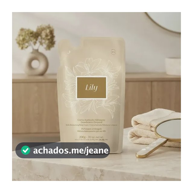 Refil Creme Acetinado Hidratante Desodorante Corporal Lily 200g