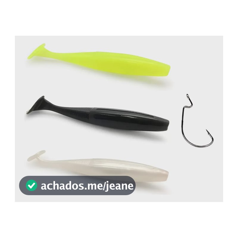Isca Soft Monster 3x Slow Shad 12cm Eduardo Monteiro Cor Mellow / Black / Manjuba