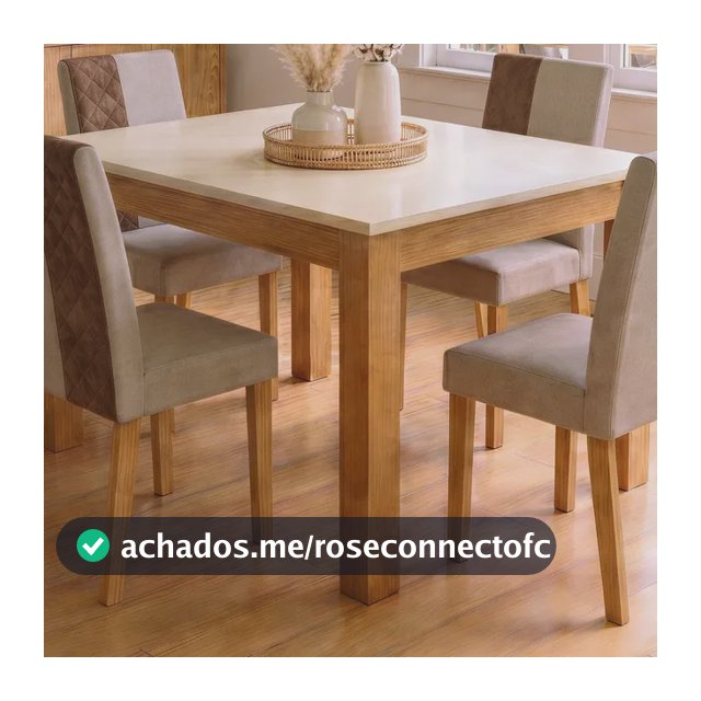 Mesa De Jantar Mdf 4 Lugares Retangular Moderna - Blue Moby Off Write Freijó