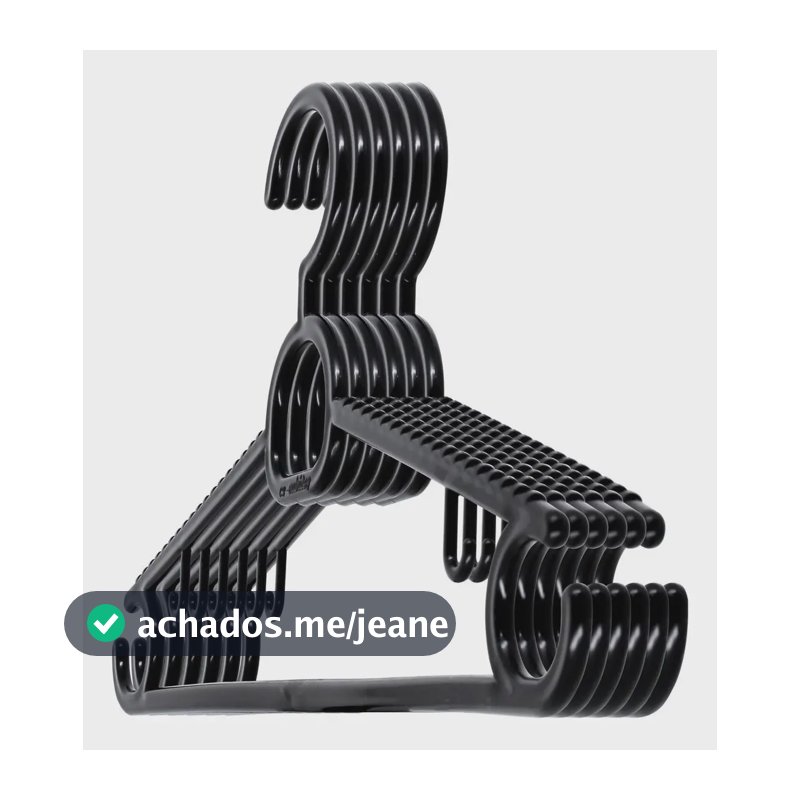 Kit 60 Cabides Pretos Adulto Antideslizante Reforçado Roupas Preto