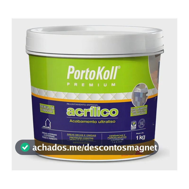 Rejunte Acrílico Premium Portokoll 1 Kg Grafite