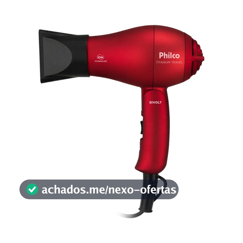 Secador De Cabelo Titanium Travel 1000w Philco Bivolt Vermelho