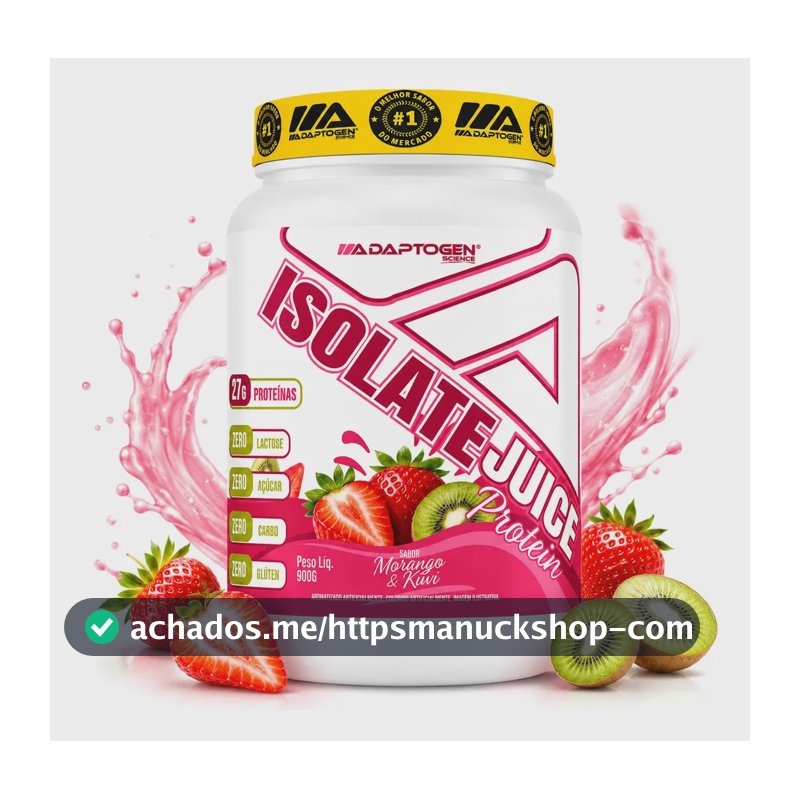 Proteína Adaptogen Isolate Juice em pó sabor Morango kiwi x 900g