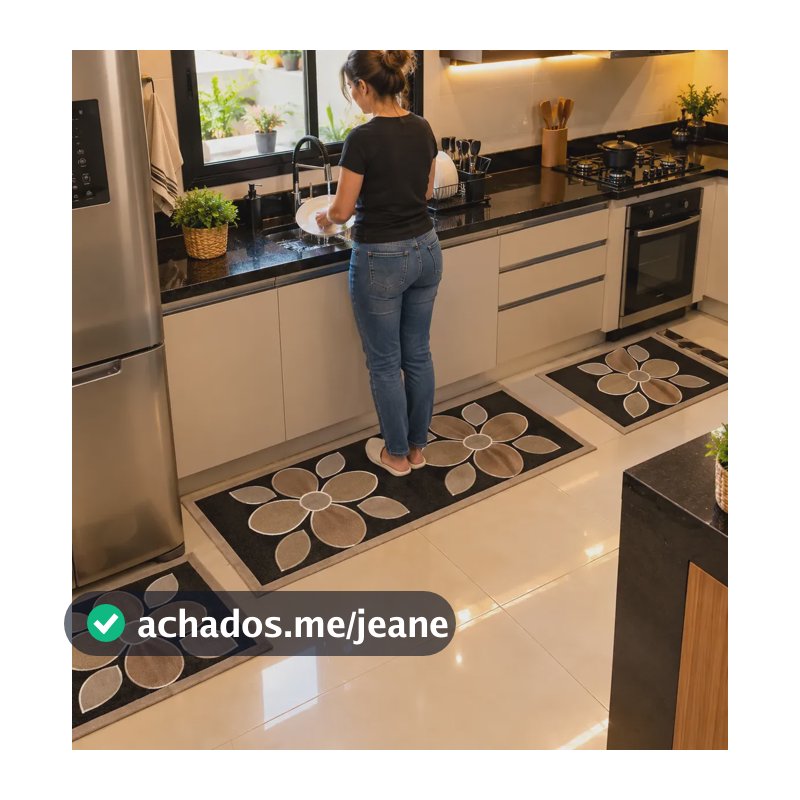 Jogo De Tapete Floral Para Cozinha 3 Peças Multicores 4 M 45 Cm Multicolorido