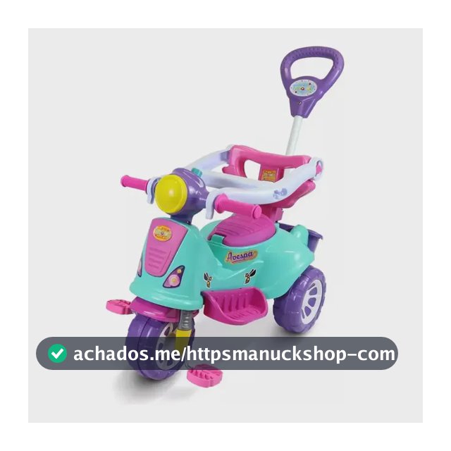 Triciclo Infantil Rosa Maral 2 em 1 Passeio e Pedal com Buzina