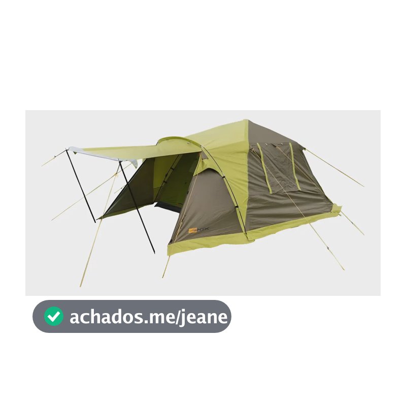 Barraca De Camping NTK Proxy Para 4 Pessoas Com Coluna D'água de 2000mm Verde Nautika