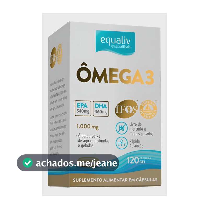 Ômega 3 Equaliv Epa Dha Óleo De Peixe Selo Ifos 120 Cápsulas Neutro