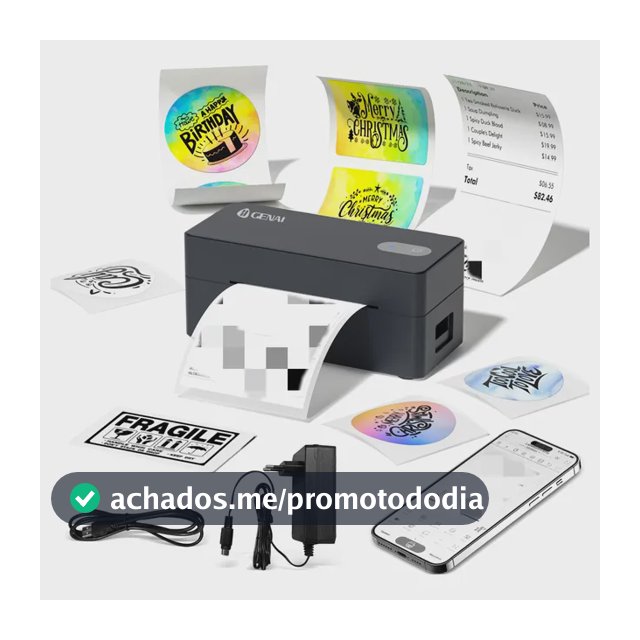 Impressora De Etiquetas Térmica Sem Fio P/ Correios E Envio Preto 127/220v