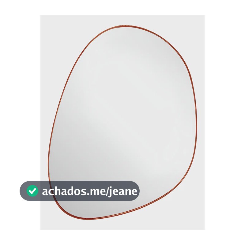 Espelho orgânico de parede Rei Dos Vidros Nuvem do 80cmx60cm Moldura Caramelo