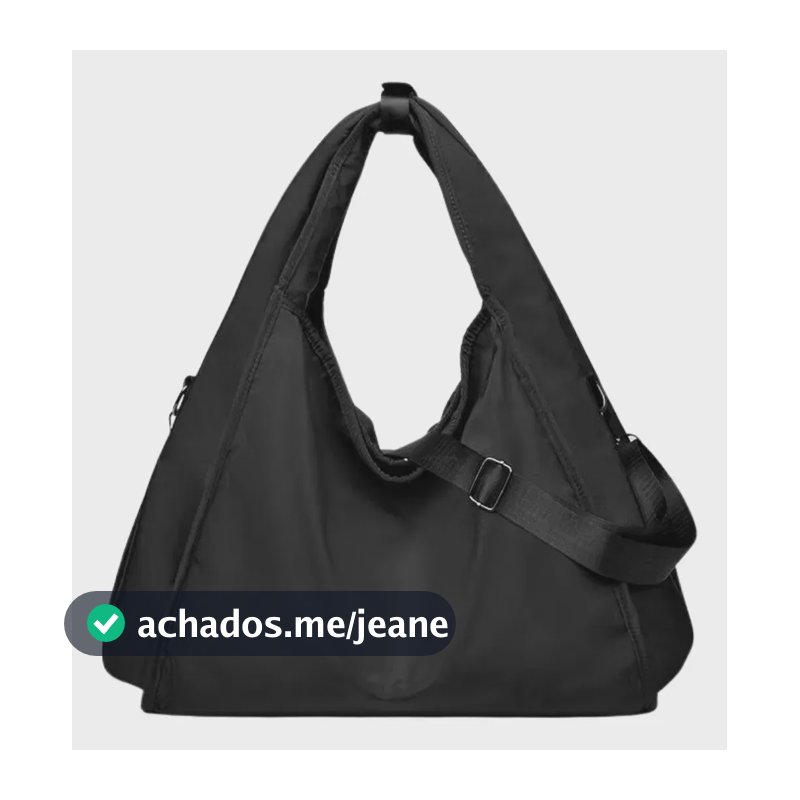 Bolsa Feminina Sacola Leve Ombro Grande Faculdade Moderna Preto Lisa Níquel