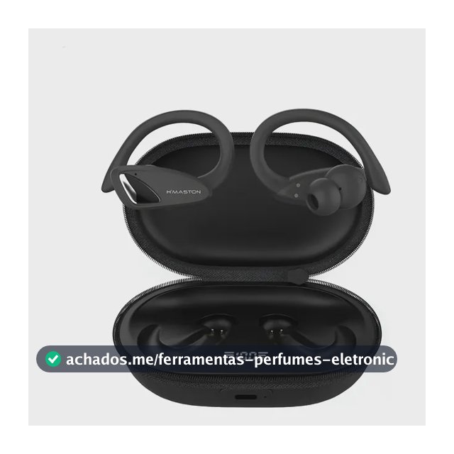 Fone De Ouvido Sem Fio Bluetooth Esportivo Gancho De Orelha Preto