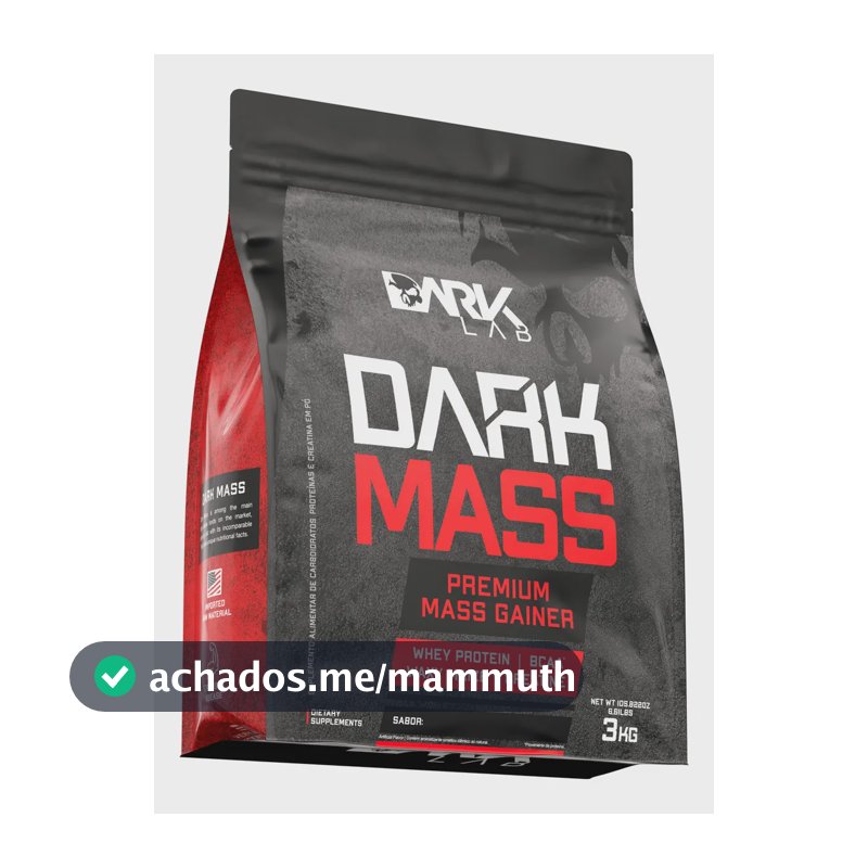 Hipercalórico Dark Mass 3kg Chocolate Branco c/ Morango Dark Lab