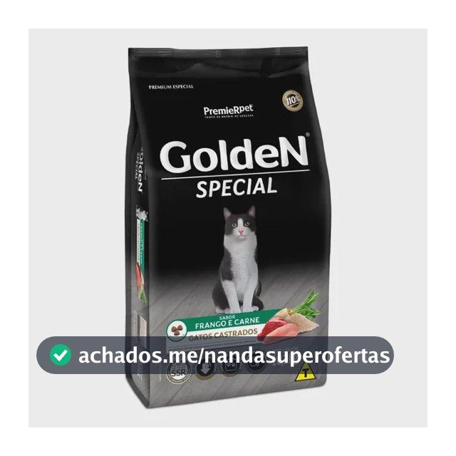 Alimento Golden Special Gato Castrado Adulto 10,1kg Ração
