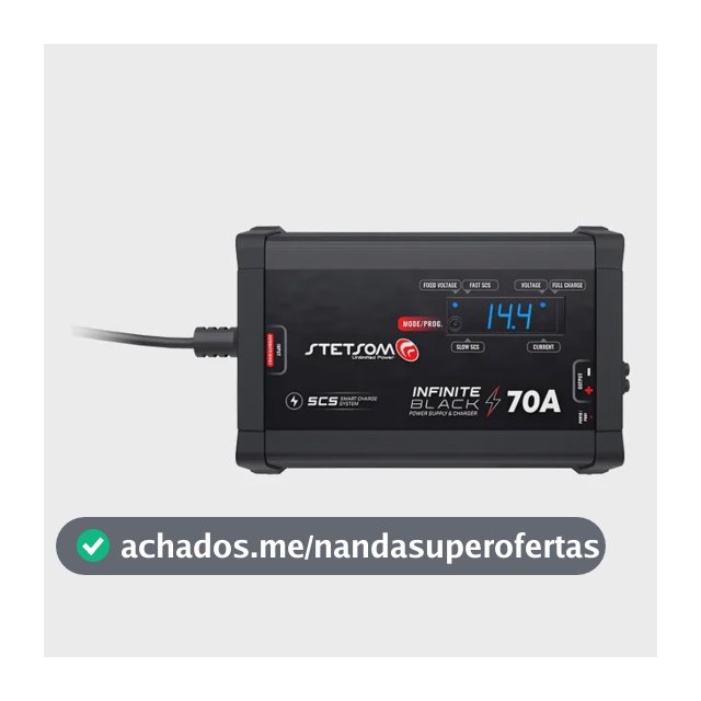 Fonte Carregador Automotivo Stetsom 70a Digital Bivolt Preto
