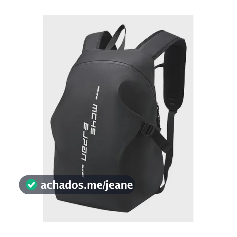 Mochila Motoqueiro Para Capacete Leve E Prática Preto