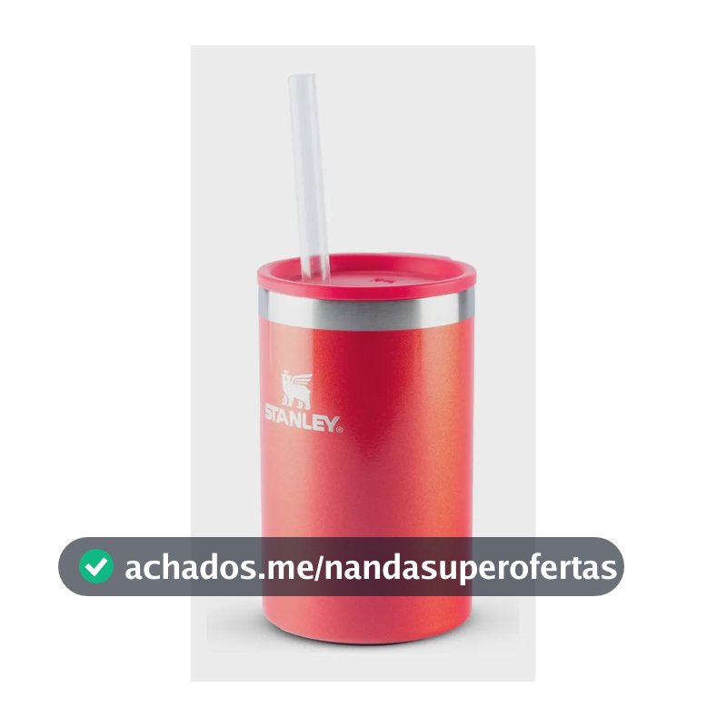 Copo Porta-lata Térmico Stanley Can Cooler 296ml Com Canudo Vermelho