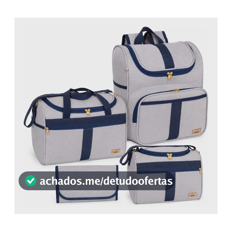 Kit Bolsas Maternidade 4 Peças Bege Neutro - Harmonia Azul-marinho