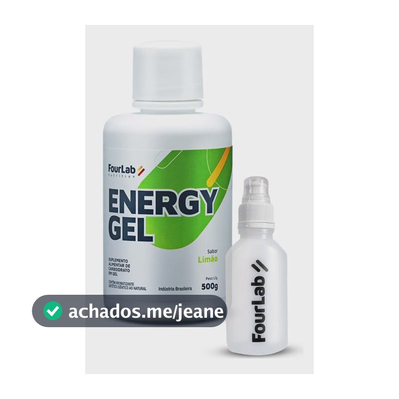 Fourlab Energy Gel Garrafa Refil 500g S Lactose Gluten Vegan Sabor Gel + Squeeze Sabor Limão