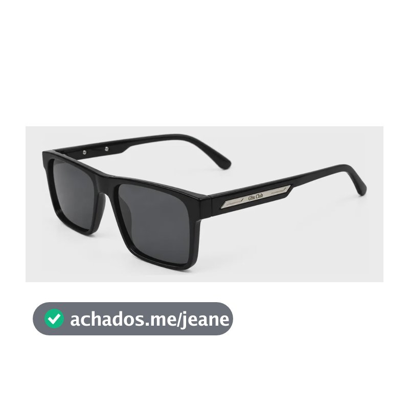 Óculos De Sol Masculino Polarizado Retangular Proteção Uv400 Preto