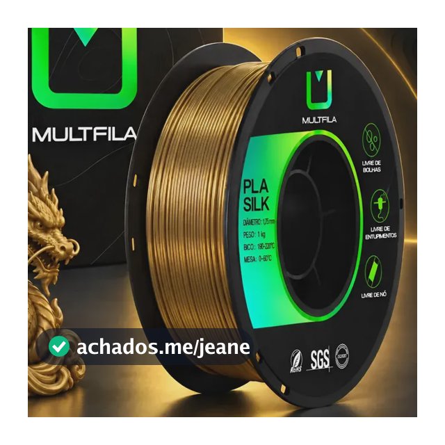 Filamento Pla Silk Ouro Envelhecido Metalizado 1kg Multfila Ouro Envelhecido