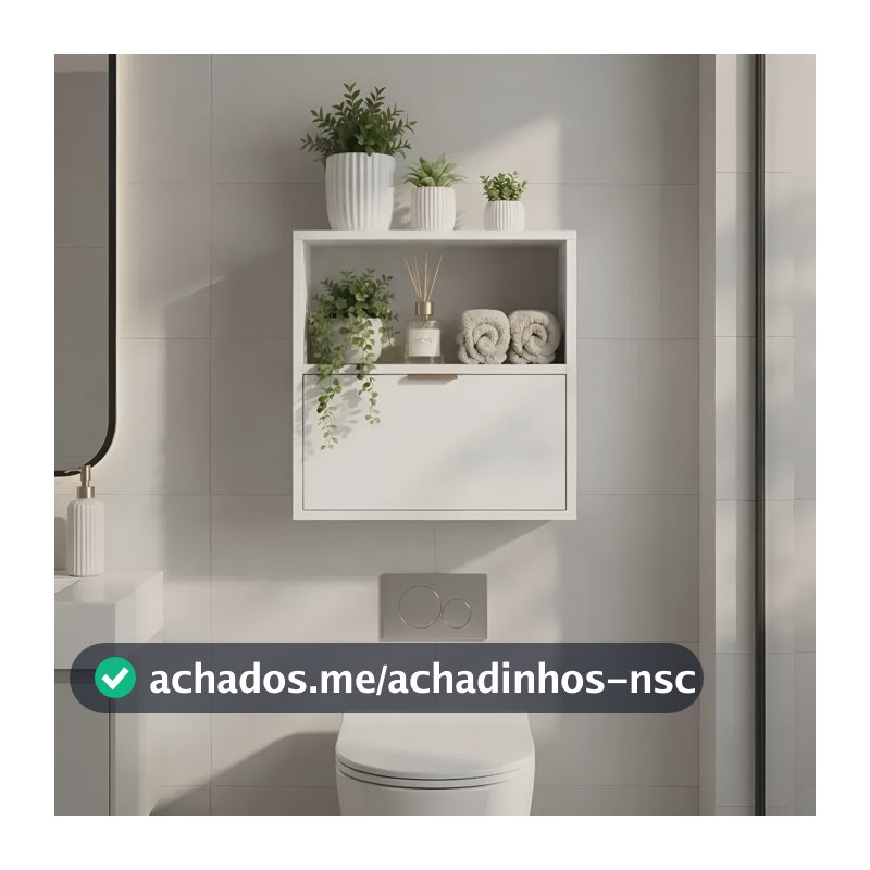 Armário De Banheiro Para Vaso Sanitário Porta E Nicho Branco