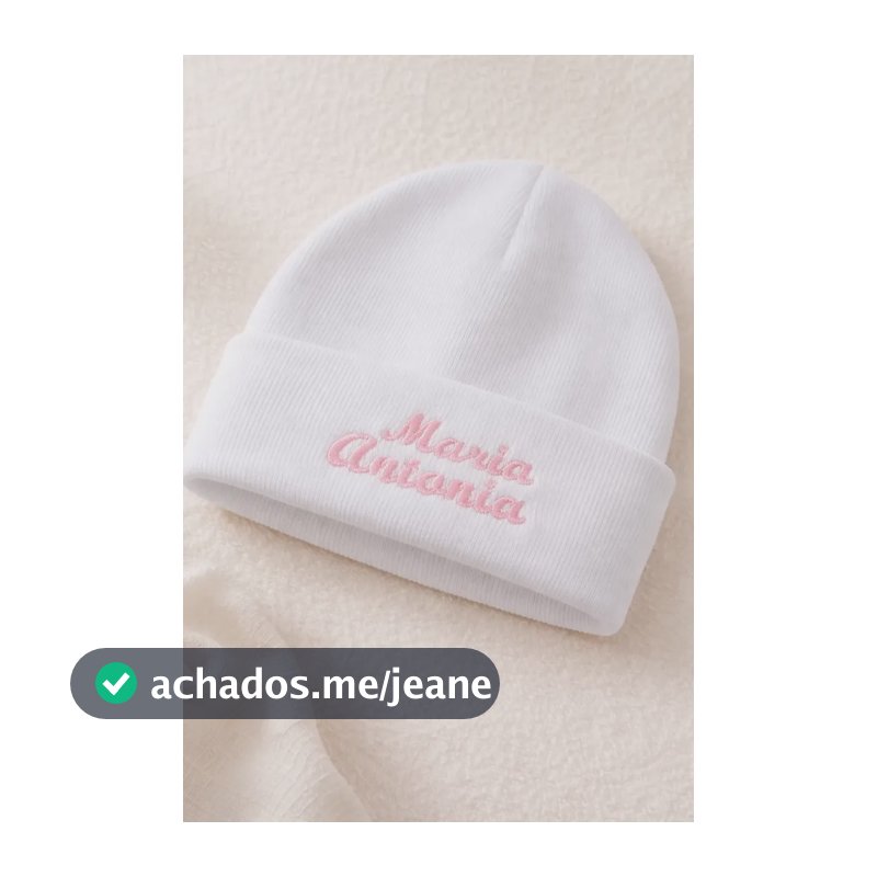 Touca Personalizada Recém-nascido Para Bebê (enviar O Nome) Branco 0-1 M Personalizada