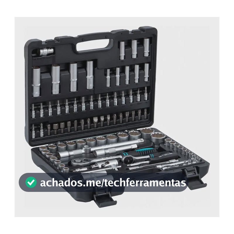 Jogo Chave Soquete 1/4  E 1/2  94 Pcs 4 A 32 Mm Stels Preto