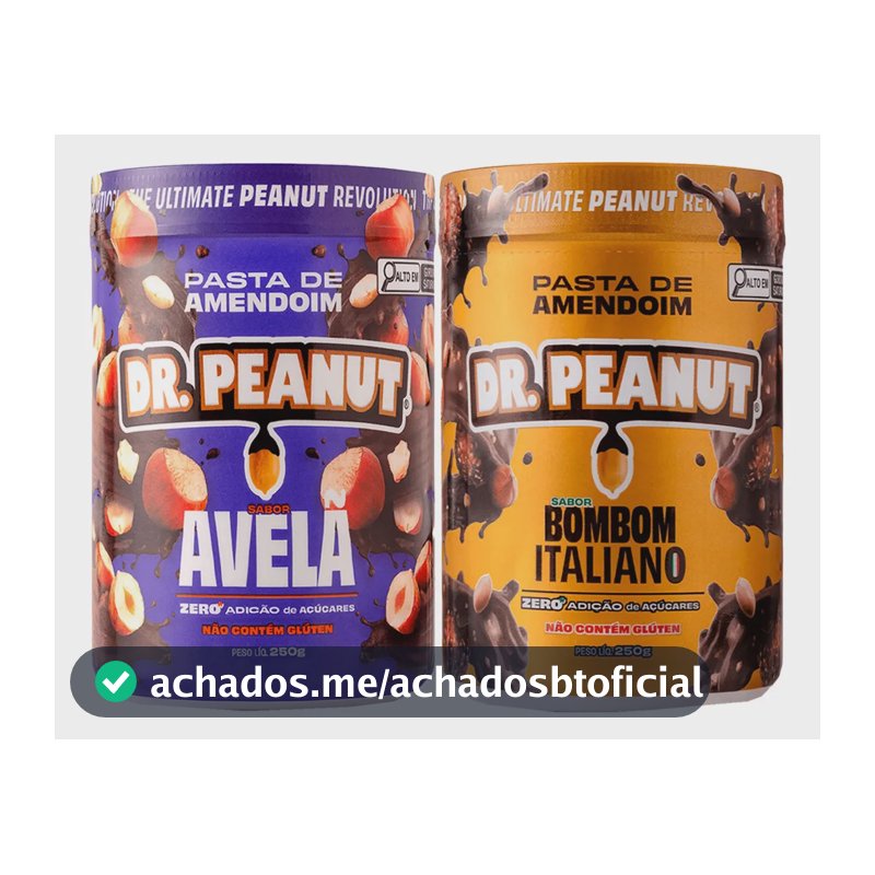Pasta De Amendoim Dr Peanut C/ Whey (250g) Escolha 2 Sabores Avelã - Bombom Italiano