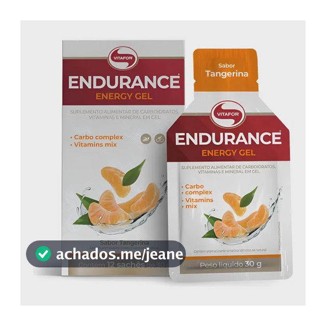 Endurance Energy Gel - 12 Sachês 30g Tangerina - Vitafor Tangerina