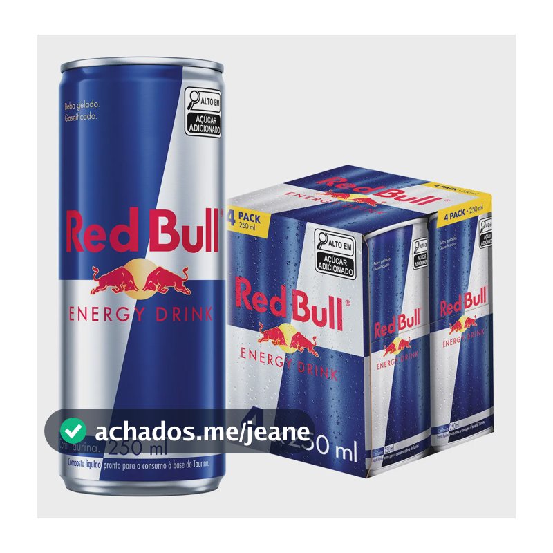 Red Bull Energético, Energy Drink, 250ml, 4 latas