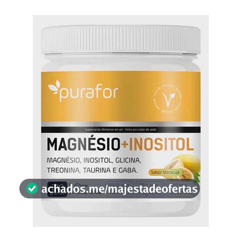 Magnesio Inositol Em Po Glicina Taurina Treonina Gaba 210g Sabor Maracuja