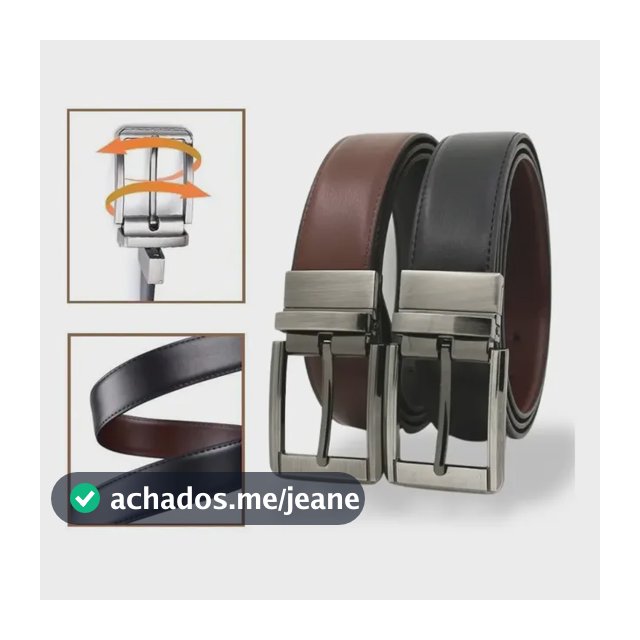 Kit 2 Cintos Social Masculino Sintético Dupla Face Regulavel Dupla Face Único