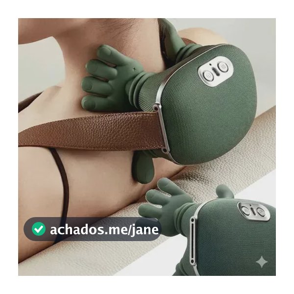 Massageador Pescoço Ombro Recarregável Maozinha Deep 3d Verde-escuro 127/220v