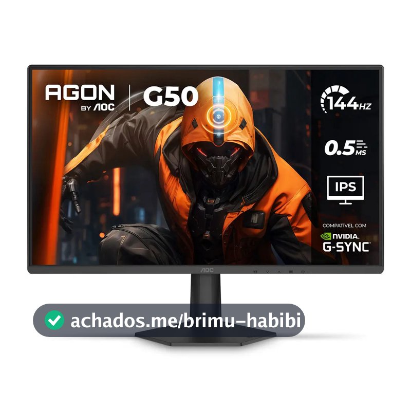 Monitor Gamer AOC AGON G50 24" 144Hz 0,5ms IPS HDR10 G-SYNC 24G50F Preto