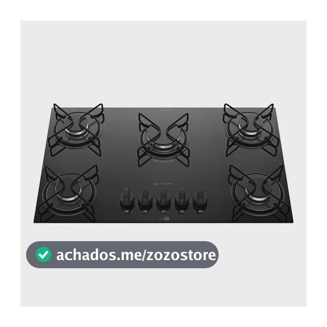 Cooktop 5 Bocas A Gás Atlas Agile Up Mega Chama Preto