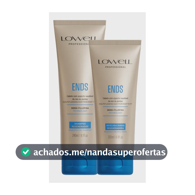 Lowell Kit Ends Shampoo 240ml E Máscara Regeneradora 200ml