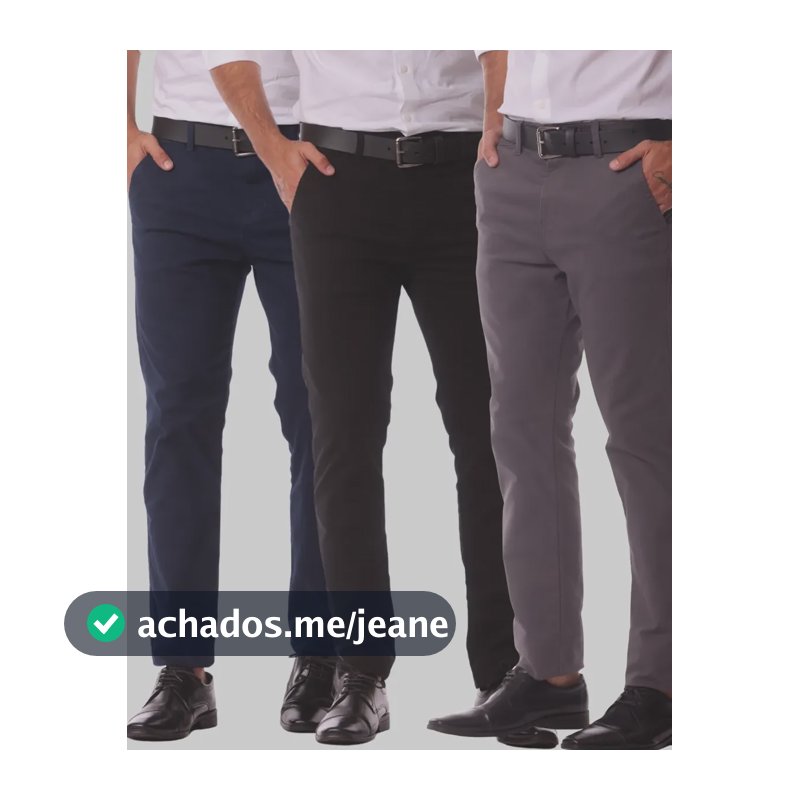 Kit 3 Calça Masculina Sarja Slim Alfaitaria Esporte Fino Preto-chumbo-azul Marinho 42