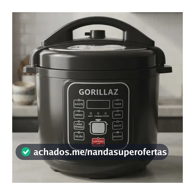 PANELA DE PRESSÃO ELÉTRICA GORILLAZ PRETA 6L 1050W 8 em 1 - Kitchen Style