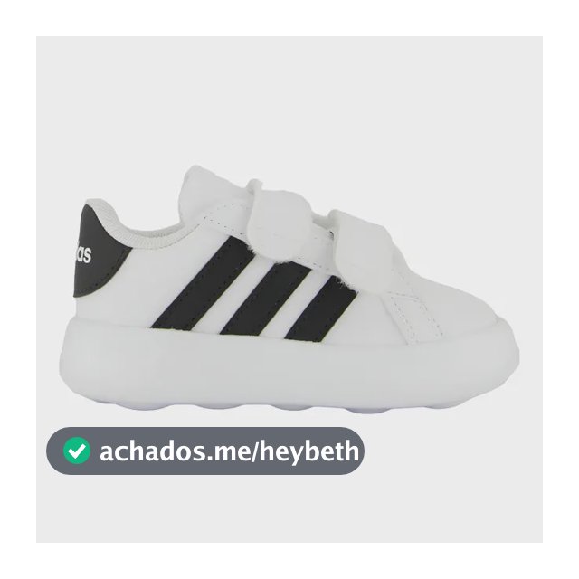 Tênis adidas Grand Court 2.0 Cf Infantil Branco E Preto